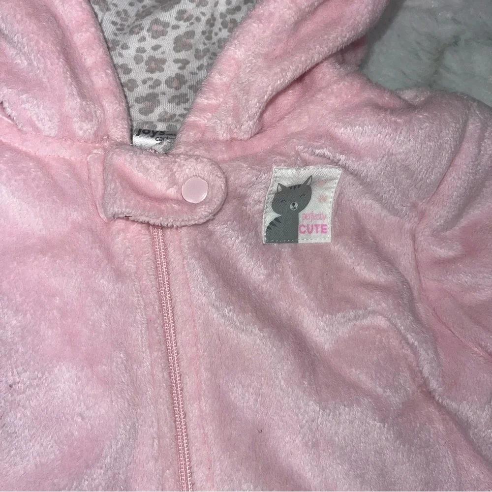 Carter's Pink Fleece Hooded Footie bunting NB